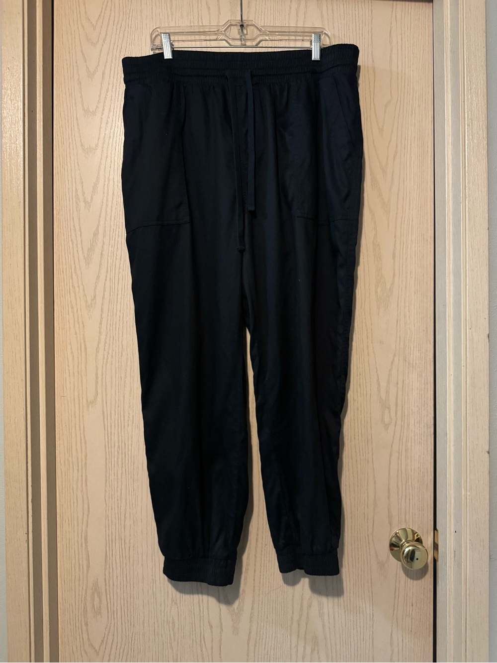A New Day Black High Waist Drawstring Woven Jogger Pants size XL